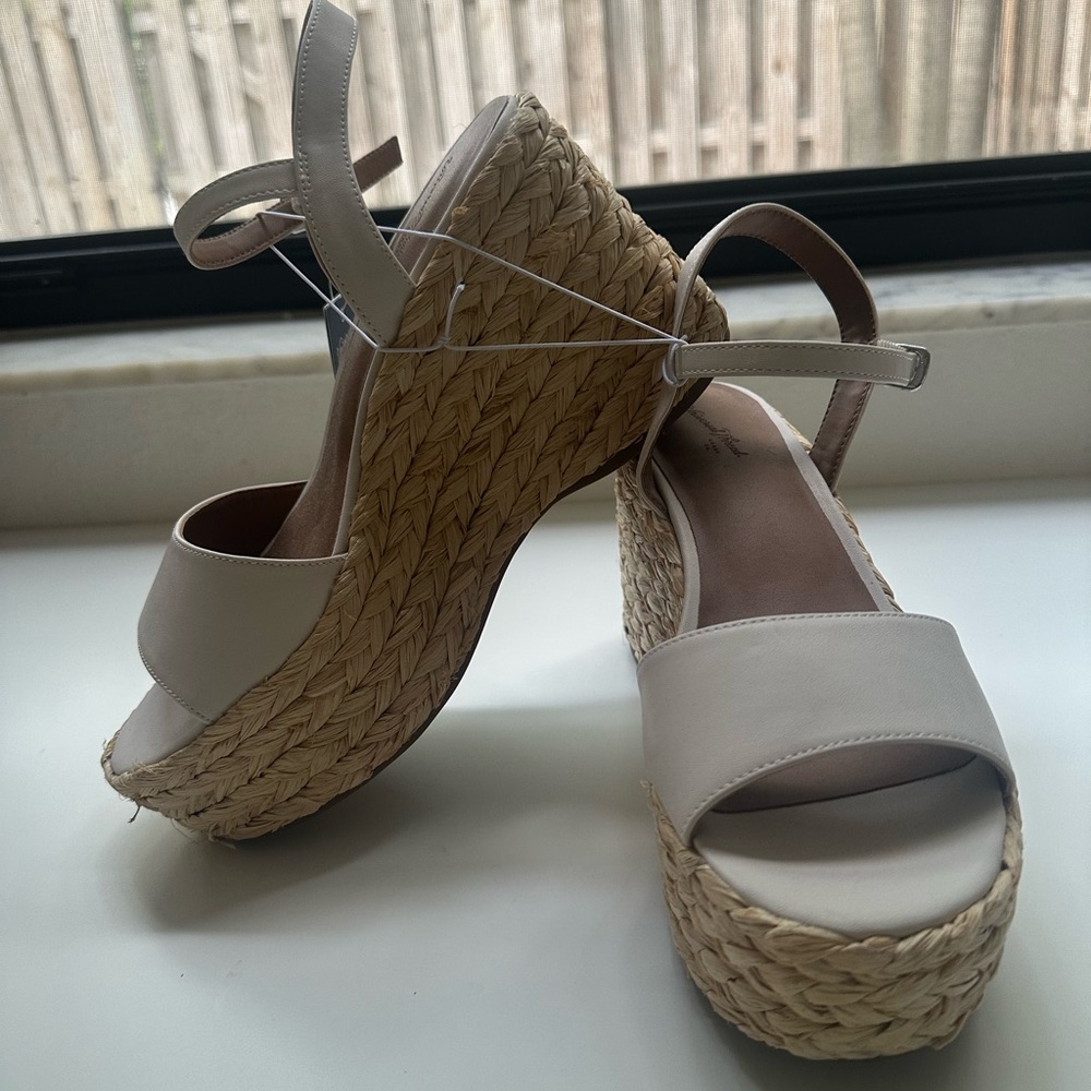 Target Universal Thread Cream Wedge Espadrilles with Ankle Strap